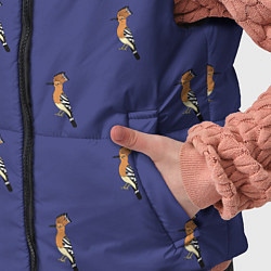 Детский жилет Клевая птица удод на фиолетовом фоне, цвет: 3D-черный — фото 2