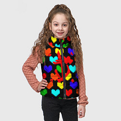 Детский жилет Doom love pixel pattern, цвет: 3D-черный — фото 2