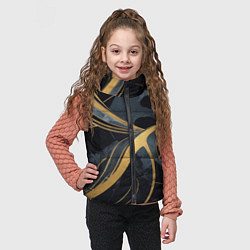Детский жилет Мраморный узор с золотыми полосками, цвет: 3D-черный — фото 2