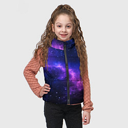 Детский жилет Голубо фиолетовый неоновый космос, цвет: 3D-черный — фото 2