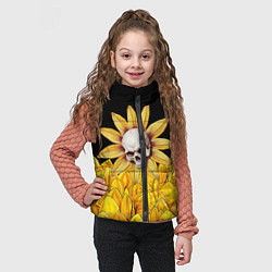 Детский жилет Череп в желтых цветах, цвет: 3D-черный — фото 2