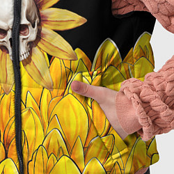 Детский жилет Череп в желтых цветах, цвет: 3D-черный — фото 2