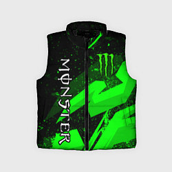 Детский жилет Monster energy - зеленые брызги