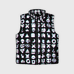 Детский жилет Любовь смерть и роботы глитч, цвет: 3D-черный