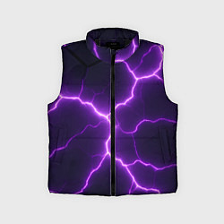Детский жилет Фиолетовые молнии, цвет: 3D-черный