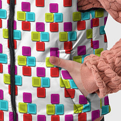 Детский жилет Цветные блоки на белом, цвет: 3D-черный — фото 2