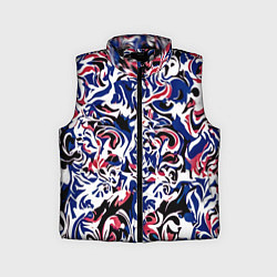 Детский жилет Абстрактный паттерн бело-сине-красный