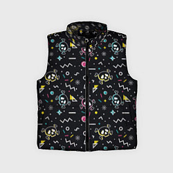 Детский жилет Паттерн с черепами и геометрическими фигурами в ст, цвет: 3D-черный