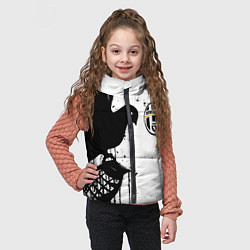 Детский жилет Ювентус черная птица краски, цвет: 3D-черный — фото 2