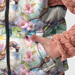 Детский жилет Воробей в ярких цветах паттерн, цвет: 3D-черный — фото 2