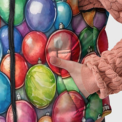 Детский жилет Россыпь новогодних шаров, цвет: 3D-черный — фото 2