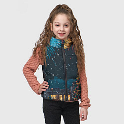 Детский жилет Новогодний салют, цвет: 3D-черный — фото 2