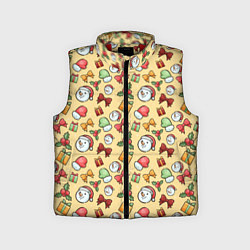 Детский жилет Новогодний паттерн, цвет: 3D-красный
