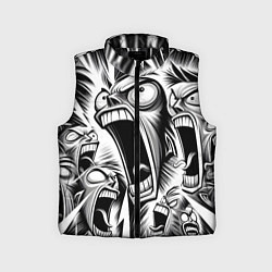 Детский жилет Орущие рожицы и чёрные молнии - нейроарт