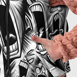 Детский жилет Орущие рожицы и чёрные молнии - нейроарт, цвет: 3D-черный — фото 2