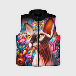 Детский жилет Sphynx on a graffiti background
