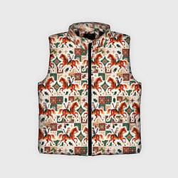 Детский жилет Винтажные коты всадники на лошади