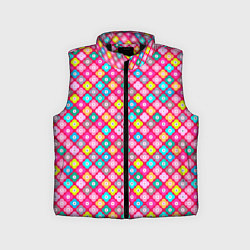 Детский жилет Разноцветный цветочный узор ретро