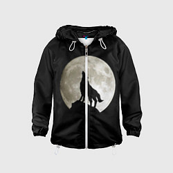 Ветровка с капюшоном детская Moon Wolf, цвет: 3D-белый