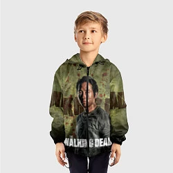 Ветровка с капюшоном детская Ходячие мертвецы: Гленн, цвет: 3D-черный — фото 2