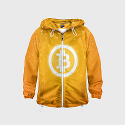 Ветровка с капюшоном детская Bitcoin Orange, цвет: 3D-белый