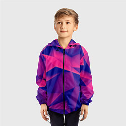 Ветровка с капюшоном детская Violet polygon, цвет: 3D-черный — фото 2