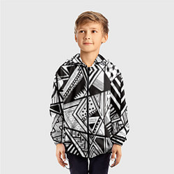 Ветровка с капюшоном детская Black and white, цвет: 3D-черный — фото 2