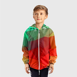 Ветровка с капюшоном детская Abstraction colorise, цвет: 3D-белый — фото 2