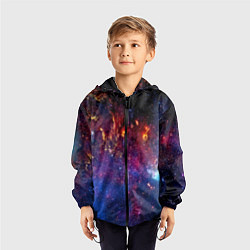 Ветровка с капюшоном детская Космос, цвет: 3D-черный — фото 2