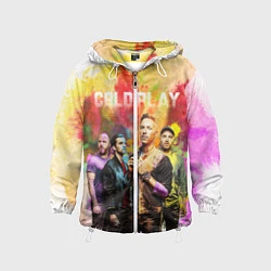 Ветровка с капюшоном детская Coldplay, цвет: 3D-белый