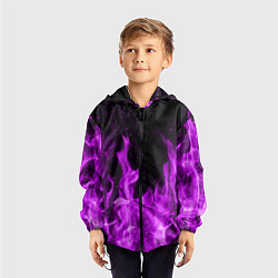 Ветровка с капюшоном детская Фиолетовый огонь, цвет: 3D-черный — фото 2