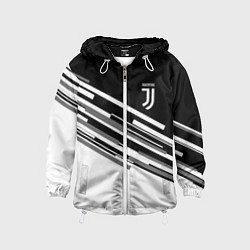 Ветровка с капюшоном детская FC Juventus: B&W Line, цвет: 3D-белый