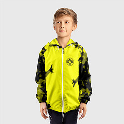 Ветровка с капюшоном детская FC Borussia Dortmund: Yellow Original, цвет: 3D-белый — фото 2