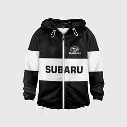 Ветровка с капюшоном детская Subaru: Black Sport, цвет: 3D-белый