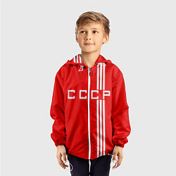 Ветровка с капюшоном детская Cборная СССР, цвет: 3D-белый — фото 2
