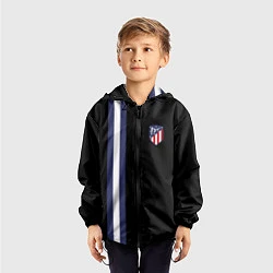Ветровка с капюшоном детская FC Atletico Madrid: Blue Line, цвет: 3D-черный — фото 2