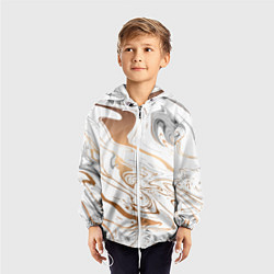 Ветровка с капюшоном детская Золотой акрил, цвет: 3D-белый — фото 2
