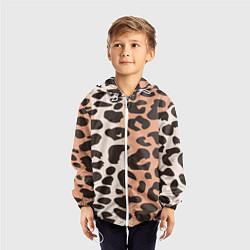 Ветровка с капюшоном детская Шкура леопарда, цвет: 3D-белый — фото 2