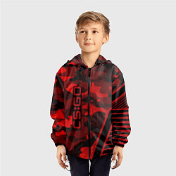 Ветровка с капюшоном детская CS:GO Red Camo, цвет: 3D-черный — фото 2