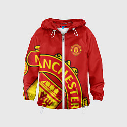 Ветровка с капюшоном детская FC Man United: Red Exclusive, цвет: 3D-белый
