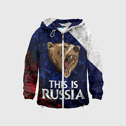 Ветровка с капюшоном детская Russia: Roaring Bear, цвет: 3D-белый