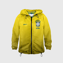 Ветровка с капюшоном детская Brazil Team: WC 2018, цвет: 3D-черный