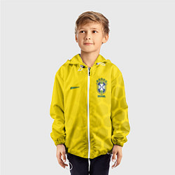 Ветровка с капюшоном детская Brazil Team: WC 2018, цвет: 3D-белый — фото 2