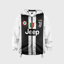 Ветровка с капюшоном детская FC Juventus 18-19, цвет: 3D-черный