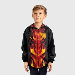 Ветровка с капюшоном детская PUBG: Hell Flame, цвет: 3D-черный — фото 2