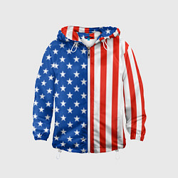 Ветровка с капюшоном детская American Patriot, цвет: 3D-белый