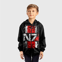 Ветровка с капюшоном детская Mass Effect N7, цвет: 3D-черный — фото 2