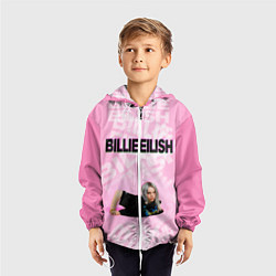 Ветровка с капюшоном детская Billie Eilish: Pink Mood, цвет: 3D-белый — фото 2