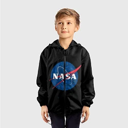 Ветровка с капюшоном детская NASA Краски, цвет: 3D-черный — фото 2