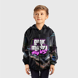 Ветровка с капюшоном детская GTA VI: MIAMI NIGHTS, цвет: 3D-черный — фото 2